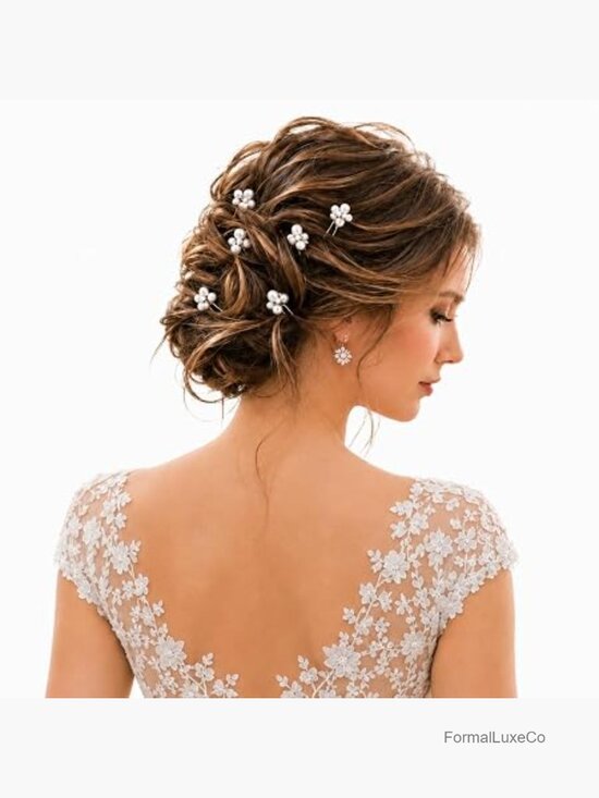 9 Pearl Hair Pins Leaf Bridal Headpiece Hair Clips for Women
